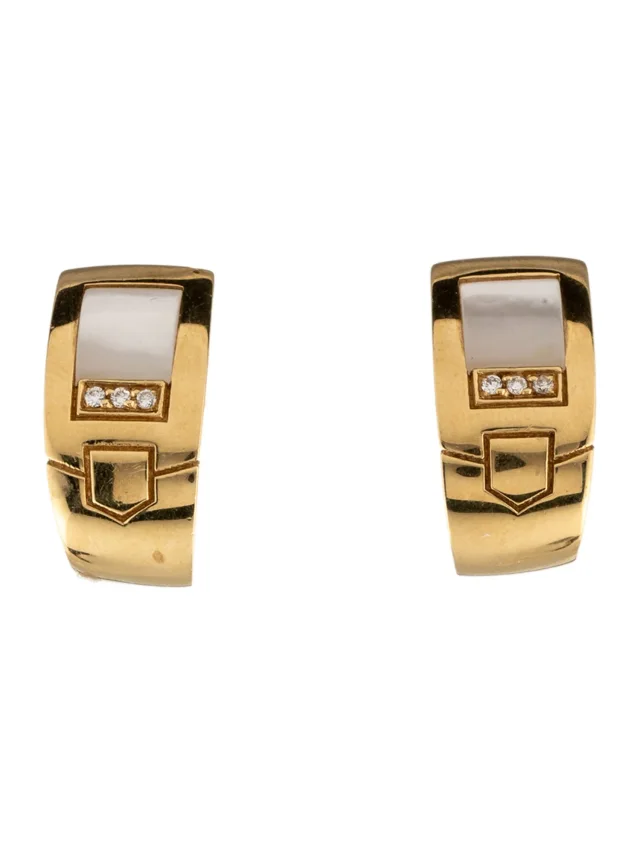 Audemars Piguet 18K Mother of Pearl & Diamond Earclips in white from The RealReal