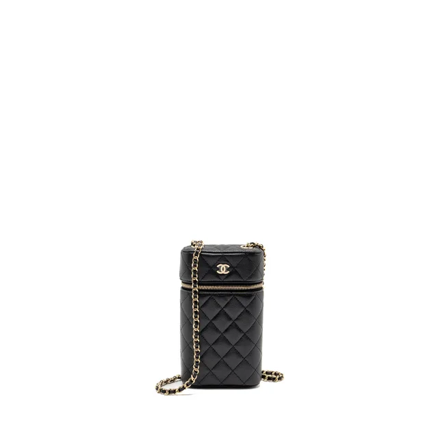 Chanel Classic Vanity Phone Holder in Black Caviar leather from EMIER