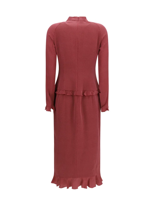 Alessandra Rich Polka-Dot Bow Midi Dress, photo 2 of 4 from SENSER