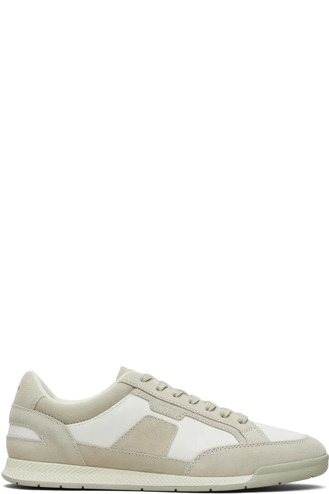 BOSS Beige Satin Low Sneakers, image 1 of 1 from SSENSE