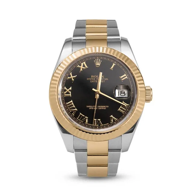 Rolex Datejust Automatic Chronometer Black Dial Mens Watch 116333 BKRO in yellow|silver|gold|gray|black from Jomashop.com
