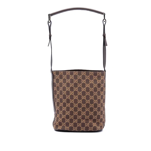Brown Gucci GG Canvas Shoulder Bag in Brown Canvas from Designer Revival