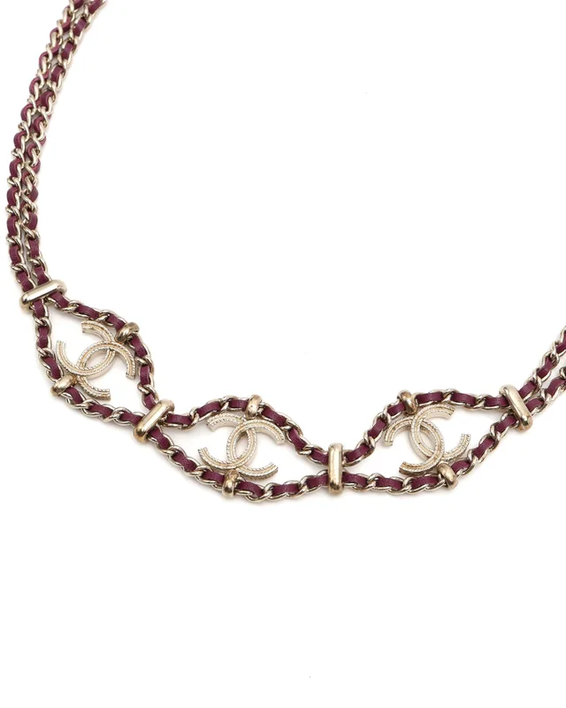 Chanel Coco Mark Necklace in Leather from A Retro Tale, photo 4 of 5