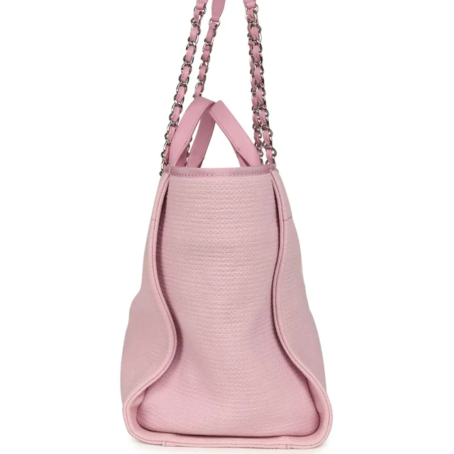 Chanel Medium Deauville Shopping Tote Pink Canvas Silver Hardware in Pink Canvas from Madison Avenue Couture, photo 2 of 2