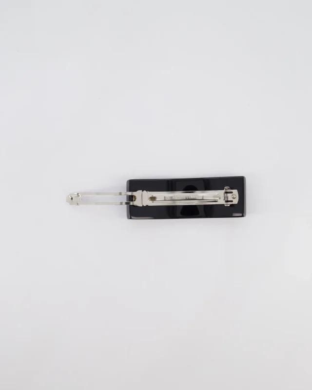 Chanel 16/S Black & White Hair Clip with Logo and Crystals in Black from Sellier, photo 8 of 13