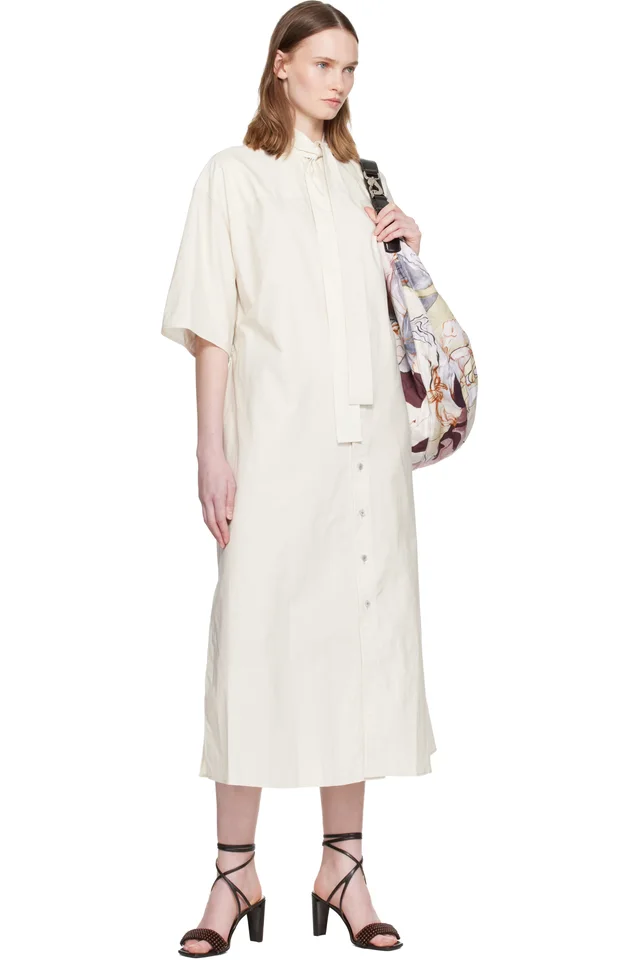 LEMAIRE White Reversible Tube Midi Dress, photo 4 of 4 from SSENSE