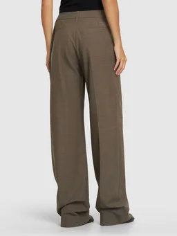 Peter Do Wide-leg trousers with pleats in 53% Polyester, 43% Virgin Wool, 4% Elastane, photo 7 of 9 from LUISAVIAROMA