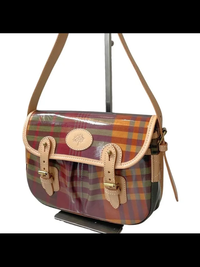 Mulberry Multicolor Plaid Shoulder Bag With Tan Trim in neutral|red|brown Leather from Poshmark