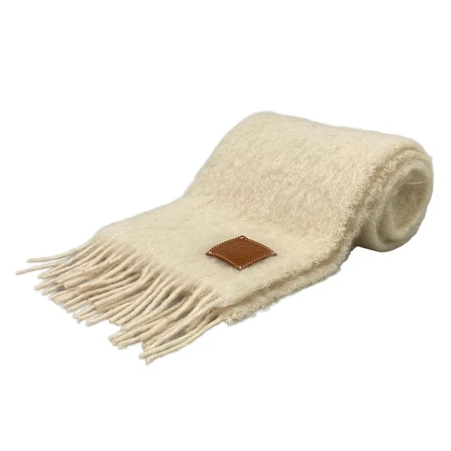 Loewe Scarf Ivory Wool in White Wool from The Reluxe
