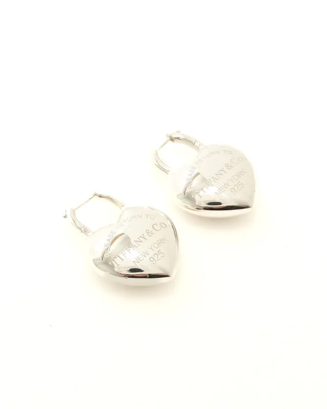 Return to Tiffany Silver Full Heart Earrings in Silver from A Retro Tale, photo 2 of 2