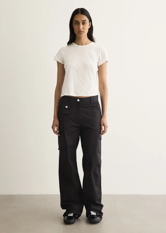 Ganni Stretch Cotton Pocket Cargo Pants in Black from Incu, photo 1 of 1