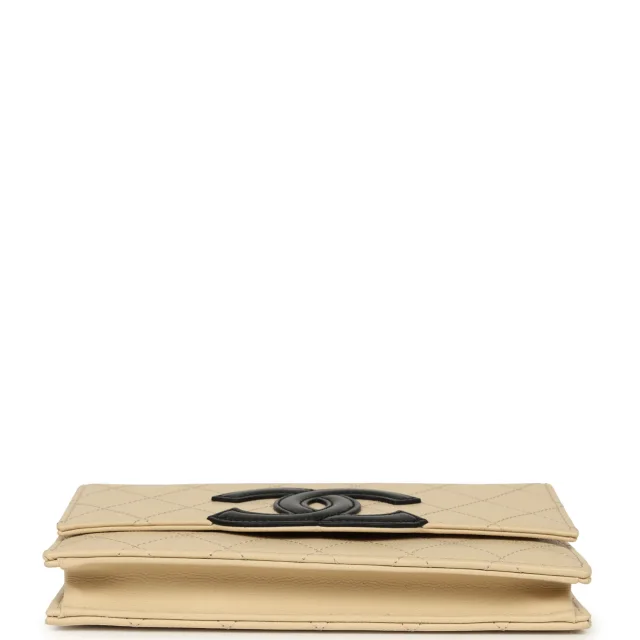Chanel "Neo Filigree" Wallet on Chain WOC Beige, Black Grained Calfskin Gold Hardware in Black Caviar leather from Madison Avenue Couture, photo 6 of 9