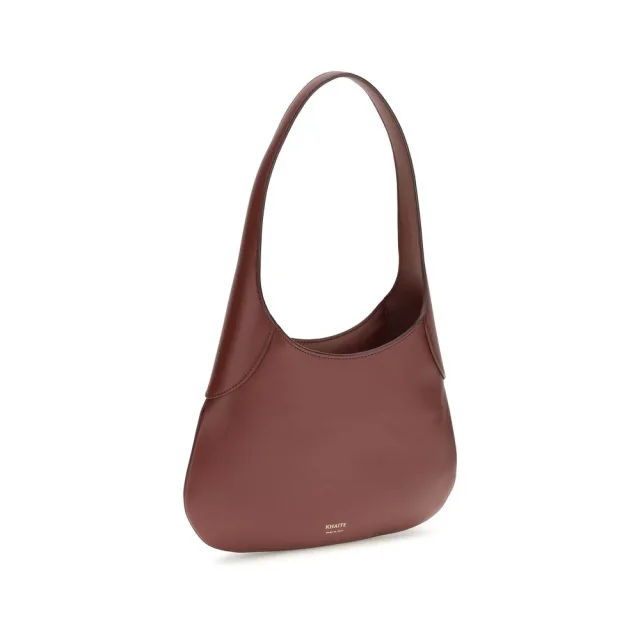 Khaite Bordeaux Calf Leather Bos Taurus Shoulder Bag in Burgundy Calfskin from HEWI, photo 2 of 4