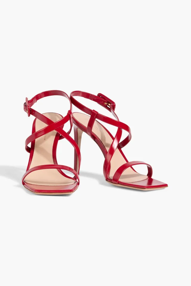 Gianvito Rossi Lindsay Leather Sandals in Red, photo 2 of 4 from THE OUTNET
