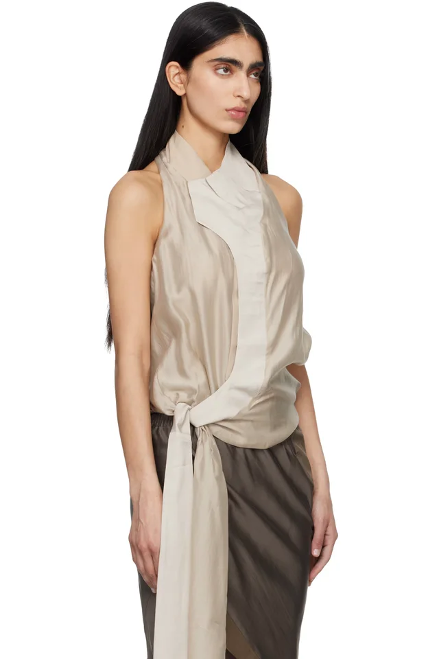 Entire Studios Taupe Fluid Top, photo 2 of 4 from SSENSE