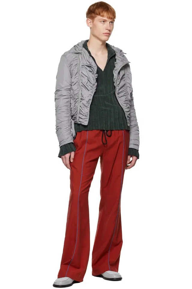 OPEN YY SSENSE Exclusive Gray Ruched Bomber Jacket, photo 4 of 4 from SSENSE