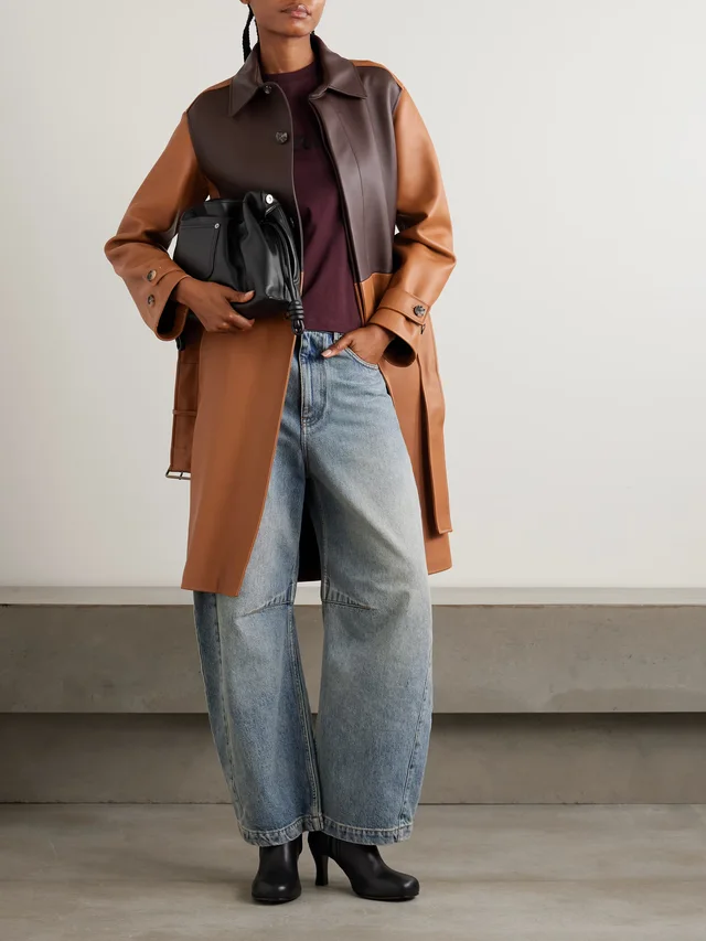 LOEWE Belted two-tone leather coat in Beige, photo 2 of 2 from NET-A-PORTER (Canada)