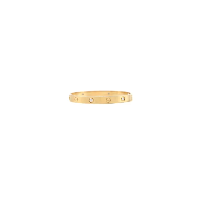 Cartier Love Bracelet 4 Diamonds Size 17 Yellow Gold (2018) in Yellow from The Purse Affair