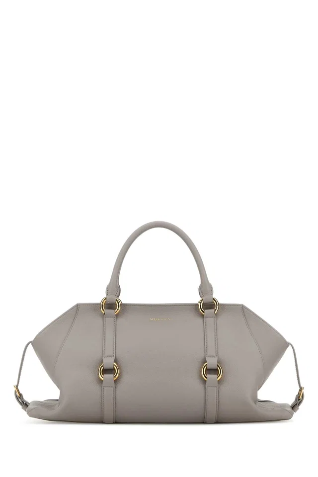 Alexander McQueen Farringdon Shoulder Bag — Gray in Grey Calfskin from HEWI