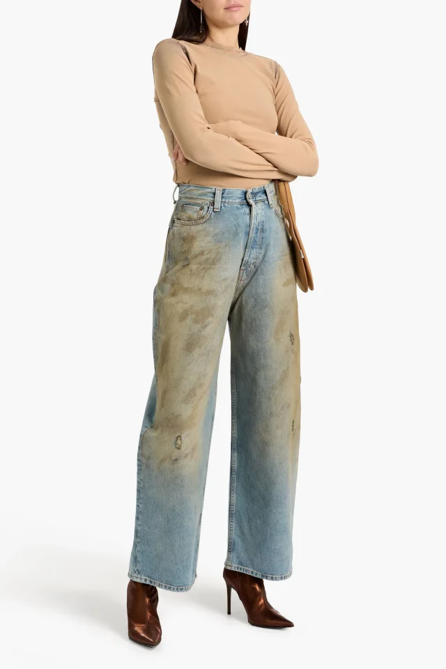 Acne Studios Cutout Stretch-Jersey Top in Beige, photo 2 of 4 from THE OUTNET