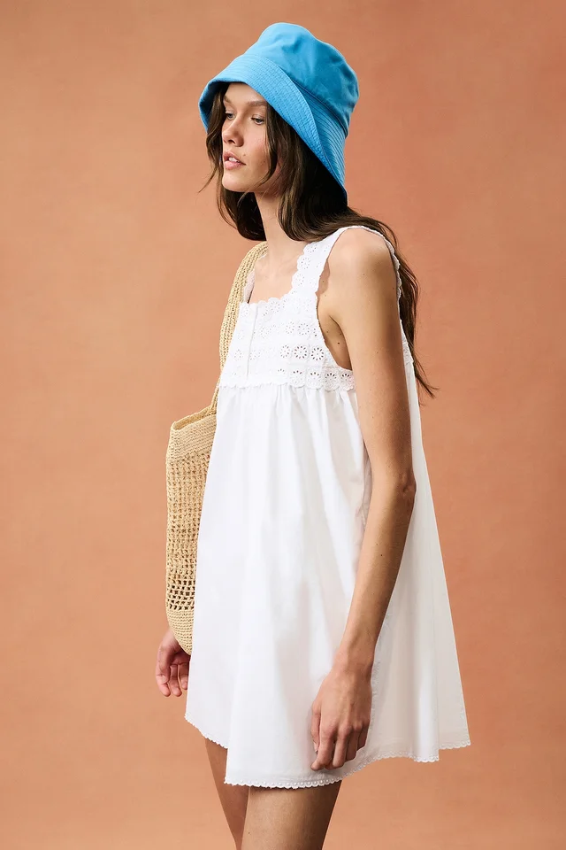 Posse for FWRD Ezra Shift Mini Dress in White, photo 2 of 2 from FWRD