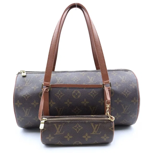 Louis Vuitton Monogram Vintage Handbag Brown Leather in Brown Leather from The Reluxe