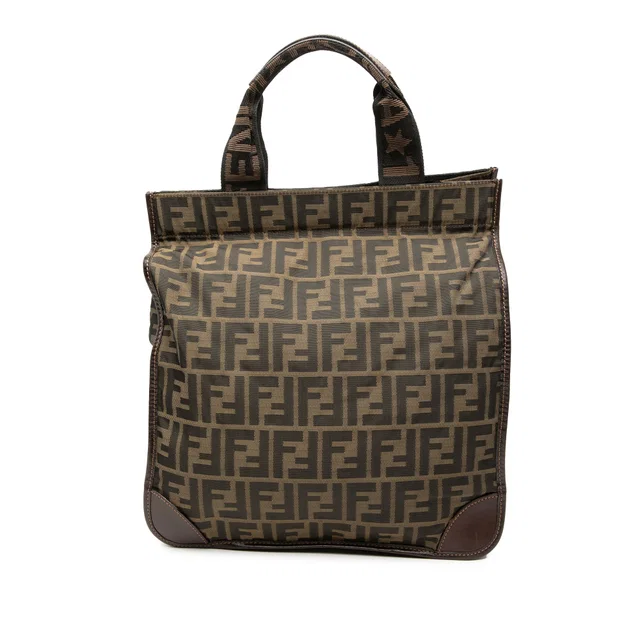 Brown Fendi Zucca Canvas Shopping Tote in Brown Canvas from Designer Revival