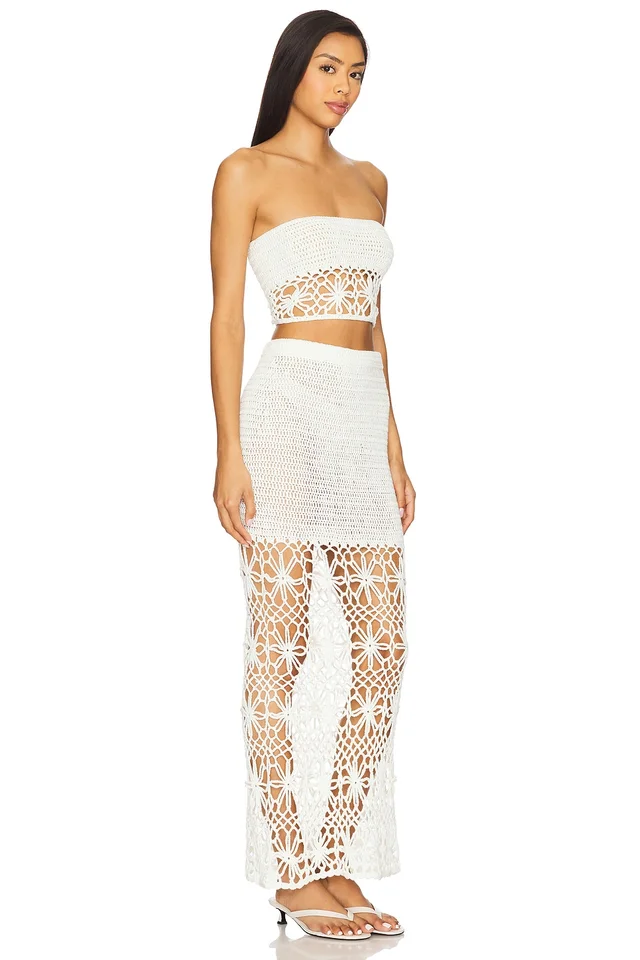 MORE TO COME Harper Skirt Set in White, photo 2 of 3 from REVOLVE (Canada)