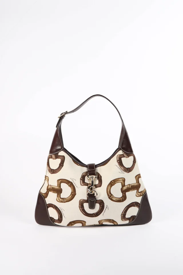 Gucci Vintage Horsebit Printed Canvas Jackie Bag in Multicolor Canvas from Break Archive