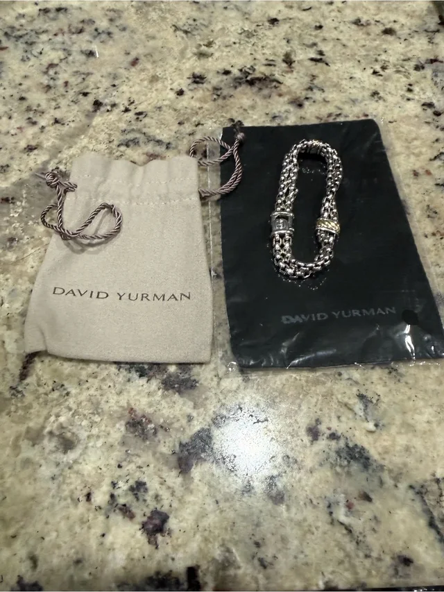 David Yurman Double Wheat Chain Bracelet Sterling Silver 18k Gold Two Tone 8" in gold|silver|gray from Poshmark