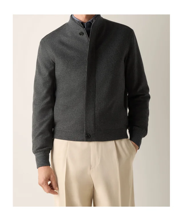 Zegna Dark Grey Multimelange Oasi Cashmere Elements Bomber, photo 5 of 6 from SENSER