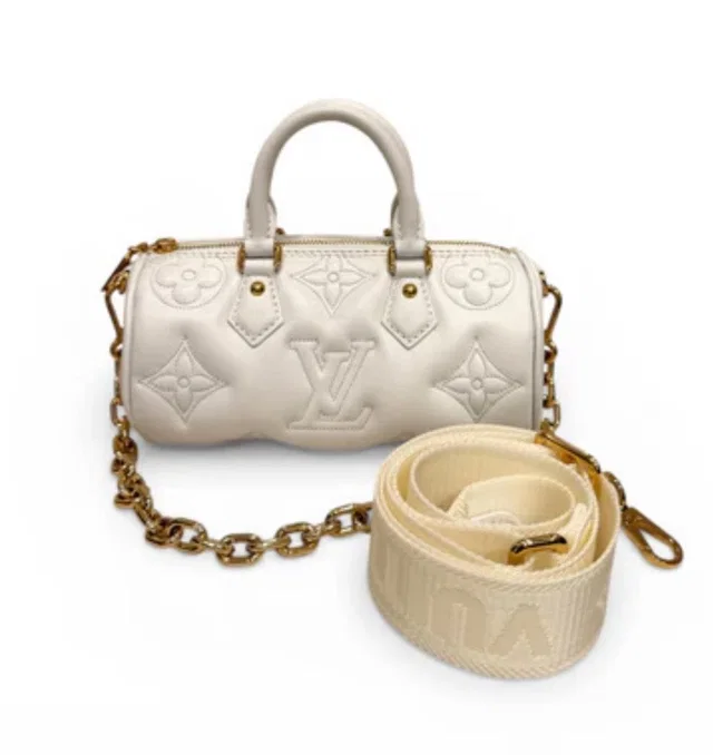 Louis Vuitton White Papillon BB Bubblegram Bag in White from Luxury Promise