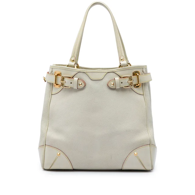 White Louis Vuitton Suhali Le Majestueux Tote Bag in White Leather from Designer Revival, photo 1 of 1