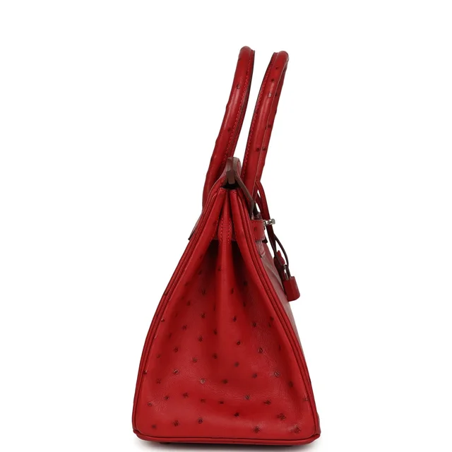 Hermès Birkin 30 Rouge Vif Ostrich Palladium Hardware in Red Ostrich from Madison Avenue Couture, photo 2 of 2