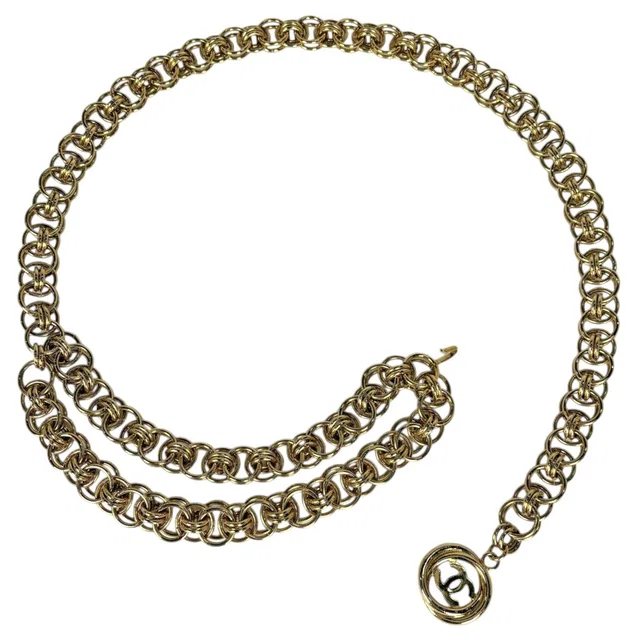 Chanel Belt CC Logo Chain Gold Plated in Gold from The Reluxe