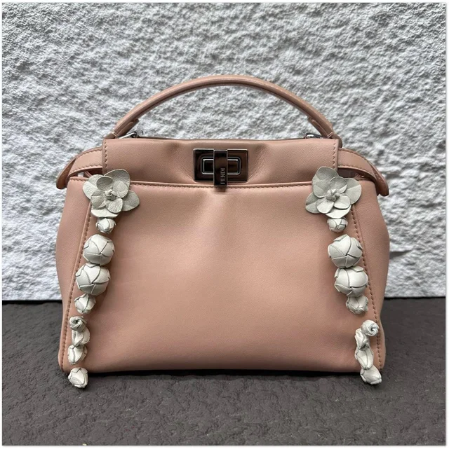 Fendi Leather Peekaboo with Flower Accents in Leather from Luxury Promise