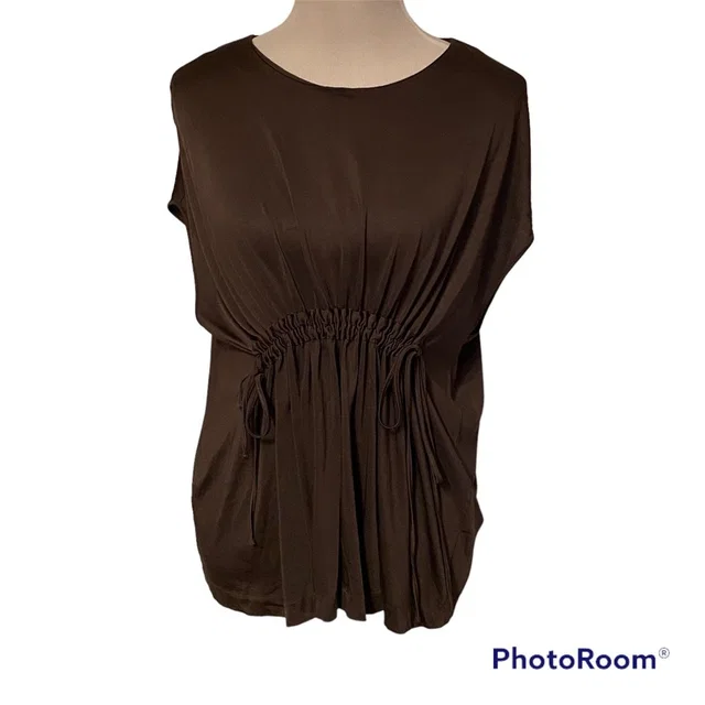 Jil Sander Top Blouse Sleeveless Cinched Under Bust Gray Taupe No Size S Fit in gray from Poshmark