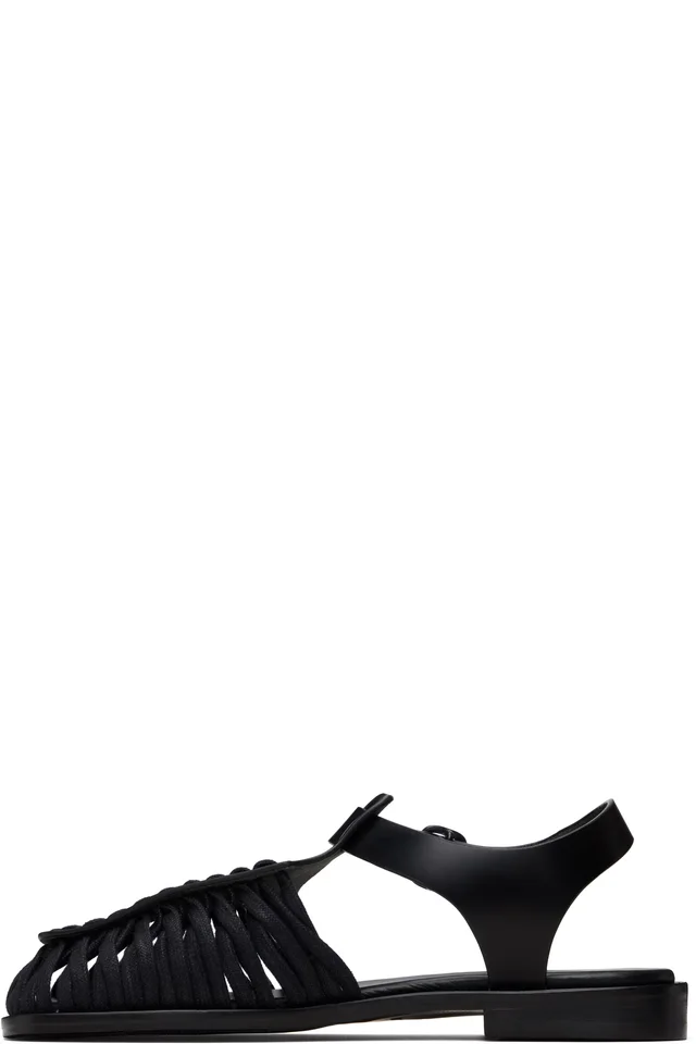 HEREU Black Alaro Sandals, photo 3 of 5 from SSENSE