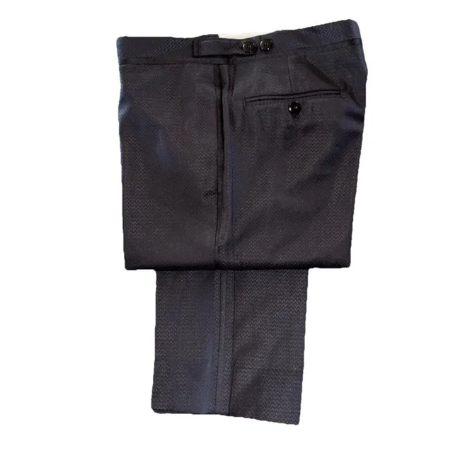Etro Men's Navy Textured Dress Pants in black from Poshmark
