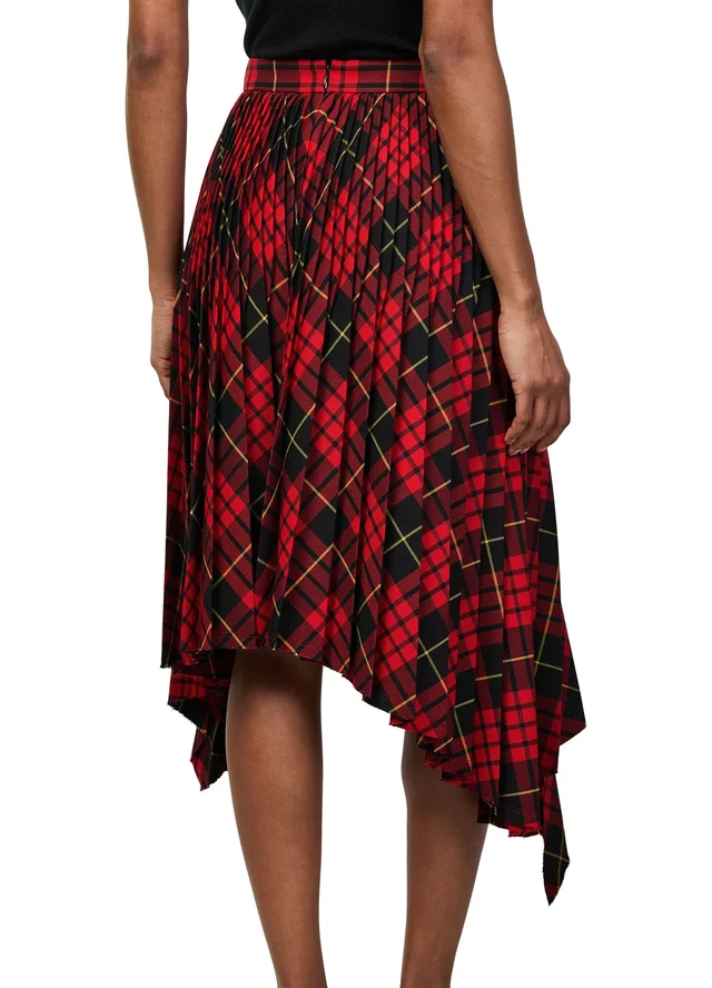 MCQUEEN Asymmetric midi skirt in Red 55% polyester, 45% wool, photo 5 of 6 from 24S (US)
