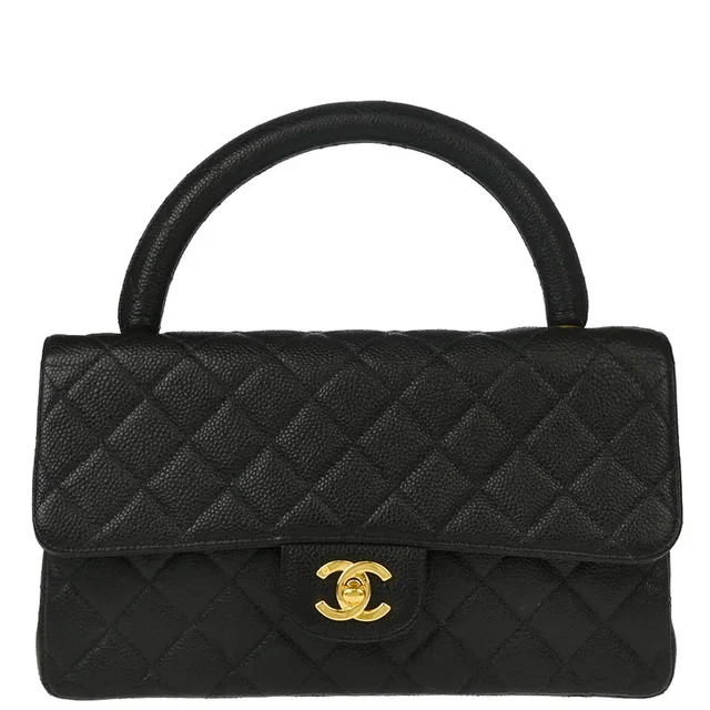 Chanel 1996-1997 Black Caviar Handbag in Black Caviar leather from AMORE Vintage Tokyo