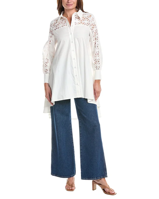 Gracia Embroidered Trim Shirt, image 1 of 1 from Gilt