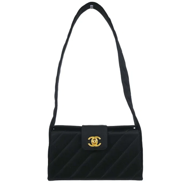 Chanel 1991-1994 Black Satin Handbag in Black Satin from AMORE Vintage Tokyo