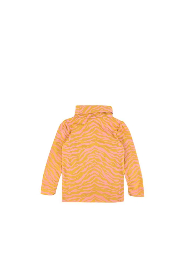 Stella McCartney Orange And Pink Cotton Tiger Print Polo -Neck Top in Pink from HEWI