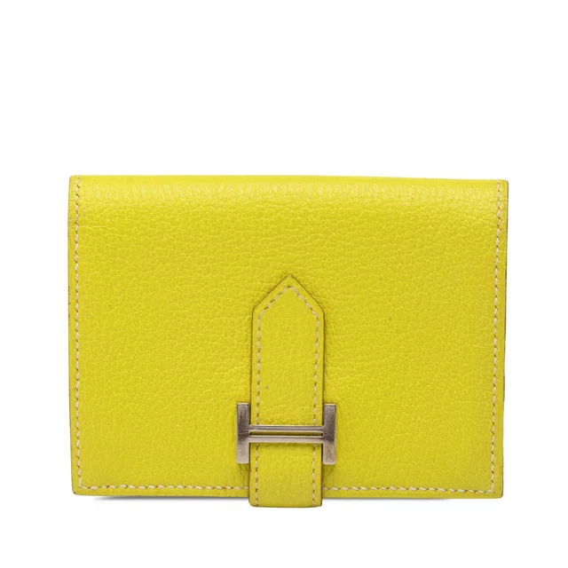 Yellow Hermès Epsom Bearn Card Case in Yellow Epsom leather from Designer Revival