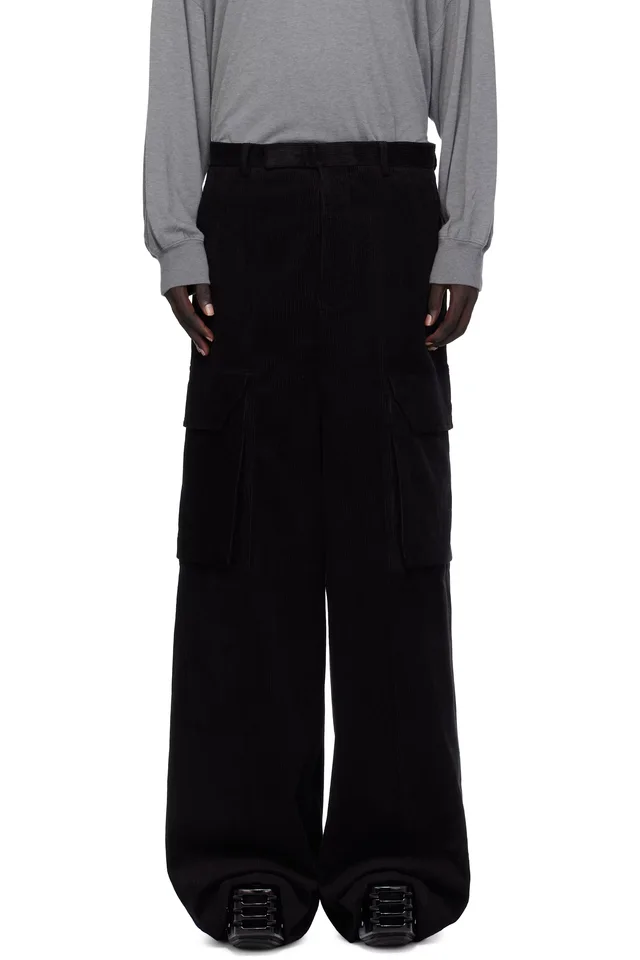 Rick Owens Black Concordians Firbanks Cargo Pants, image 1 of 1 from SSENSE