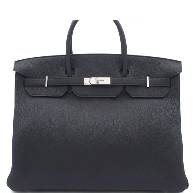 Hermès Birkin 40 Black Silver Togo Handbag in Black Togo leather from The Reluxe