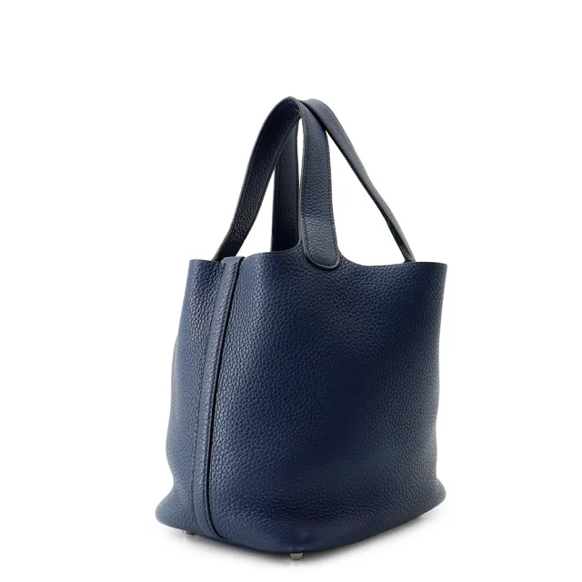 Hermès Picotin Lock Blue Saphir Taurillon Clemence Size PM in Blue Clemence leather from GALLERY RARE, photo 3 of 17