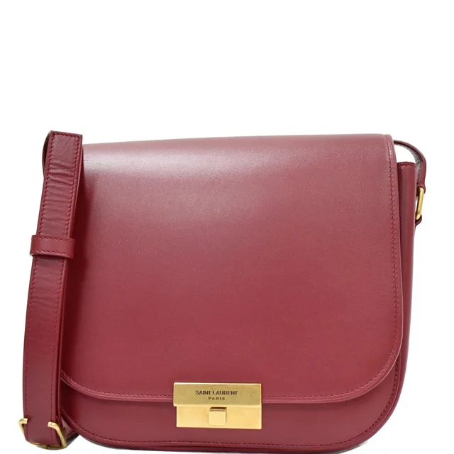 Saint Laurent Betty Smooth Leather Shoulder Bag Burgundy in Burgundy Leather from Dallas Designer Handbags