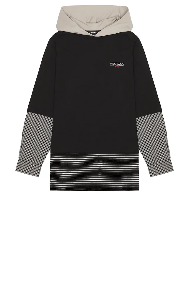 WE11DONE Multi-Layered Hoodie in Black, photo 4 of 4 from REVOLVE (Canada)